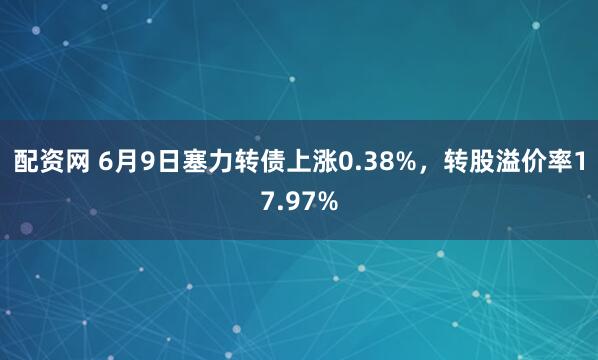配资网 6月9日塞力转债上涨0.38%，转股溢价率17.97%