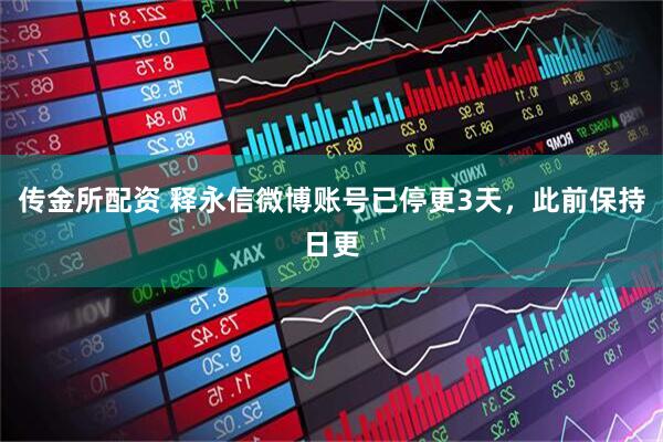 传金所配资 释永信微博账号已停更3天，此前保持日更