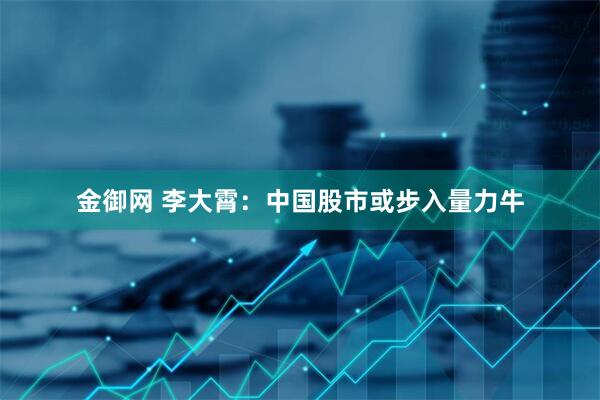 金御网 李大霄：中国股市或步入量力牛