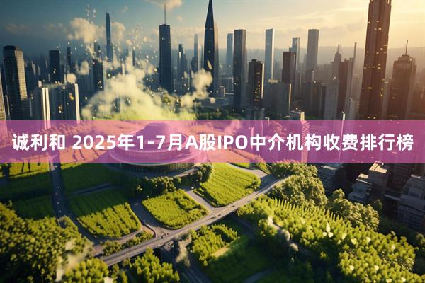 诚利和 2025年1-7月A股IPO中介机构收费排行榜